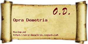 Opra Demetria névjegykártya
